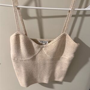 Madewell Ivory Ribbed Knit Bustier Cami